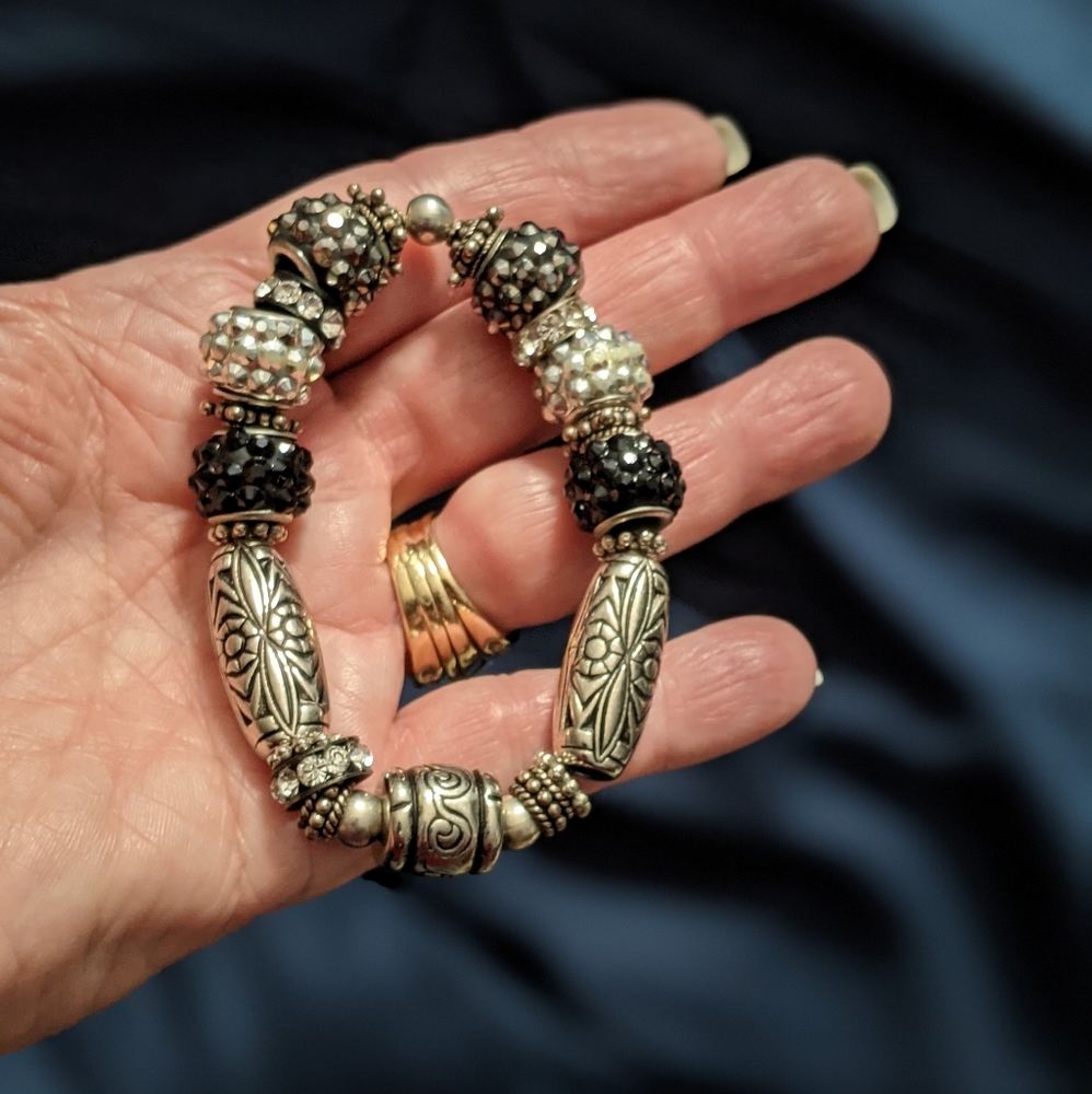 Black and silver bracelet